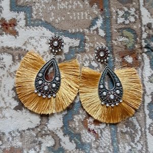 Free People Statement Fringe Gem Earrings